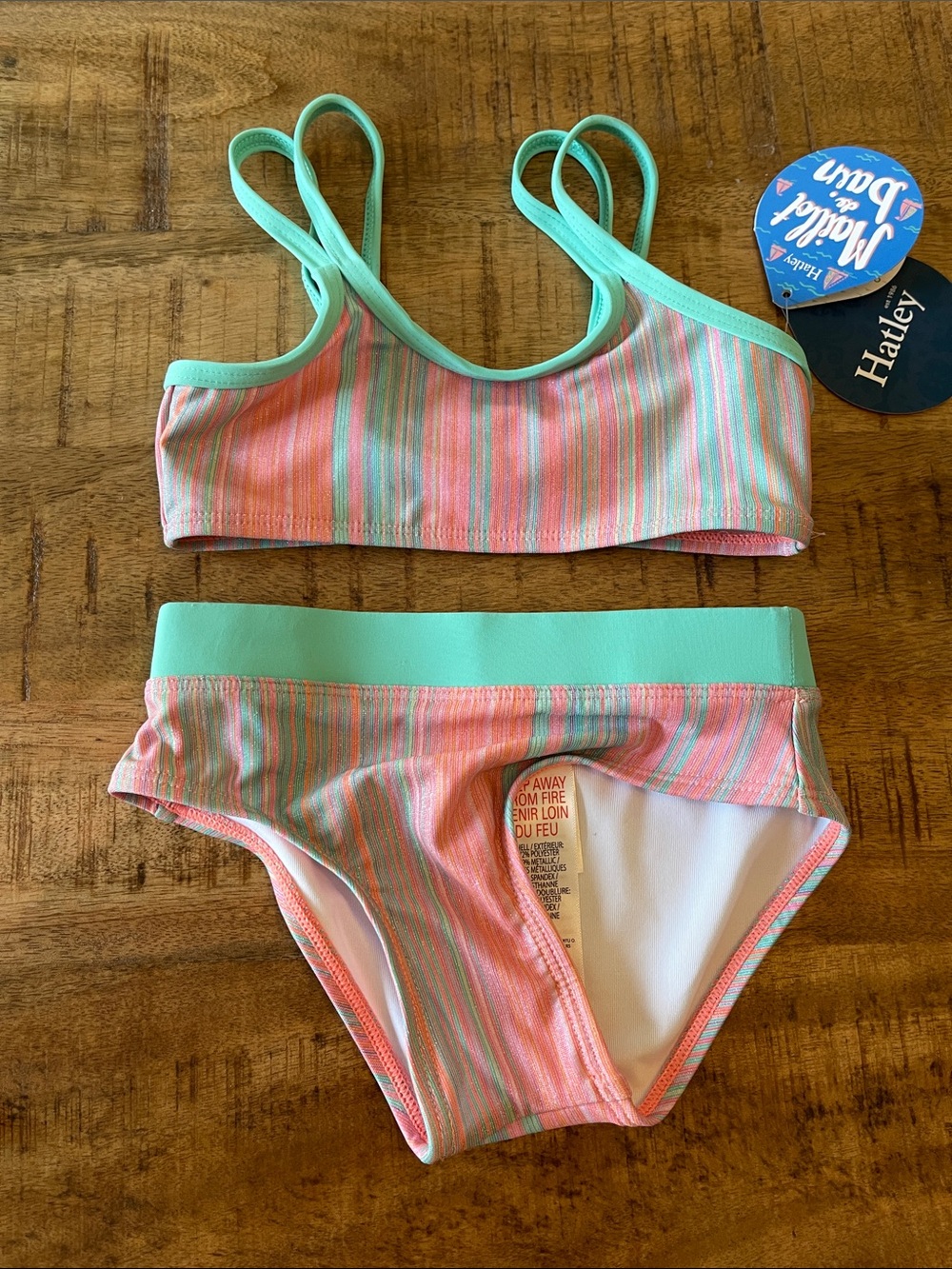 Hatley Shimmer Stripe Baby Girls Bikini Swimsuit New 3 Boutique